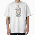 Cute Rainbow Cat Boba Life Aesthetic Bubble Tea Sticker by Rehnair