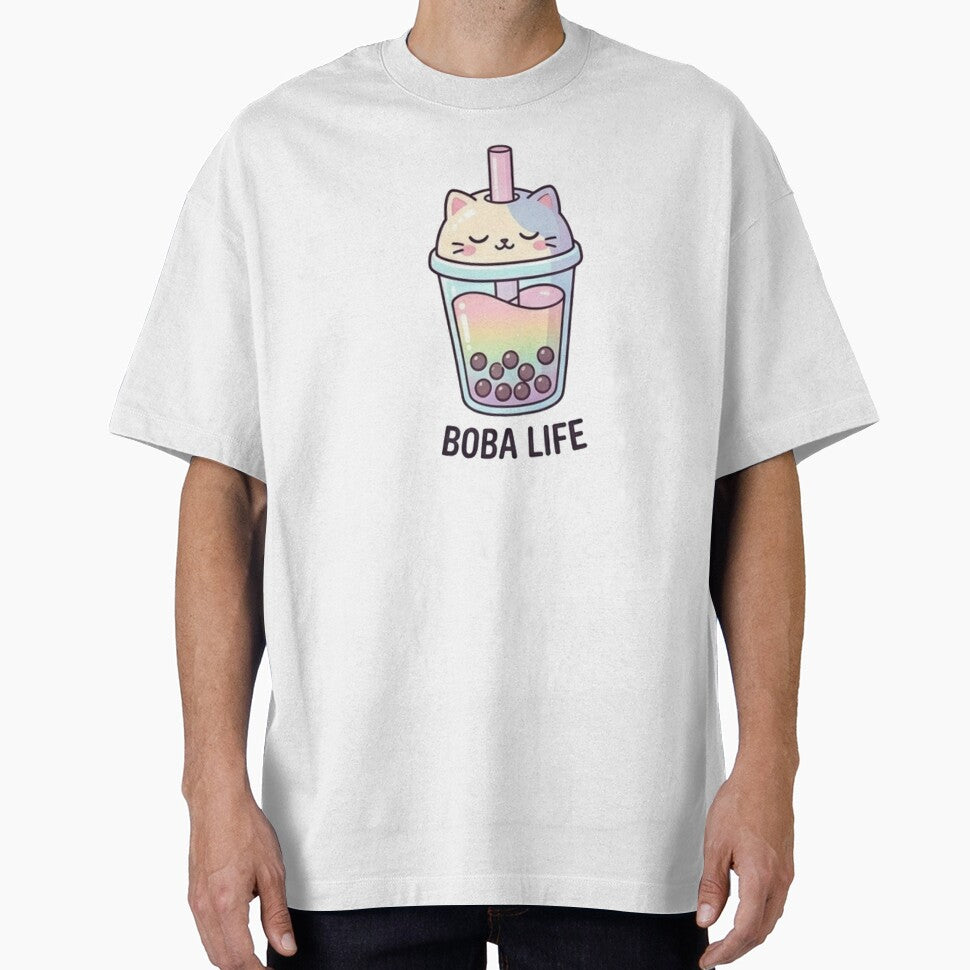 Cute Rainbow Cat Boba Life Aesthetic Bubble Tea Sticker by Rehnair
