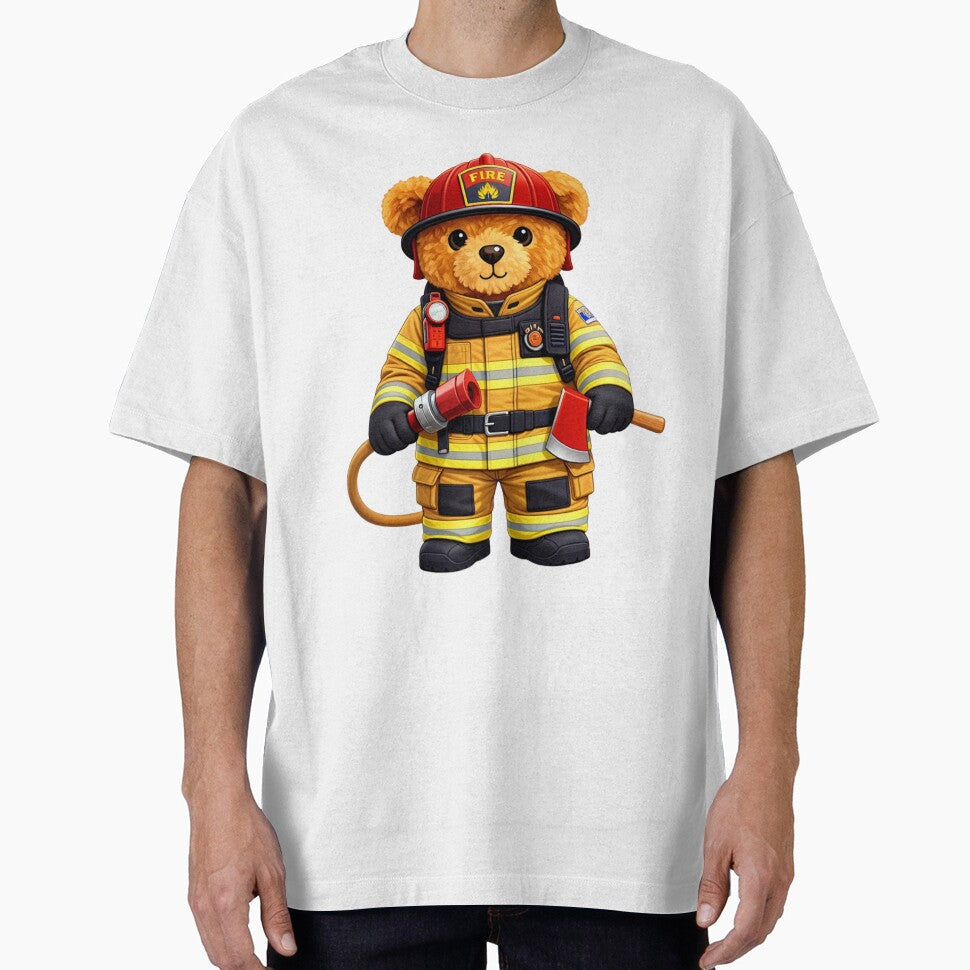 Cute Firefighter Teddy Bear Hero - Fire Dept Mascot Art by CuteBear87