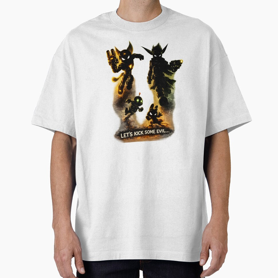 Let's Kick Some Evil – Ratchet & Clank and Jak & Daxter Retro Gaming Silhouette by JovanTheEditor