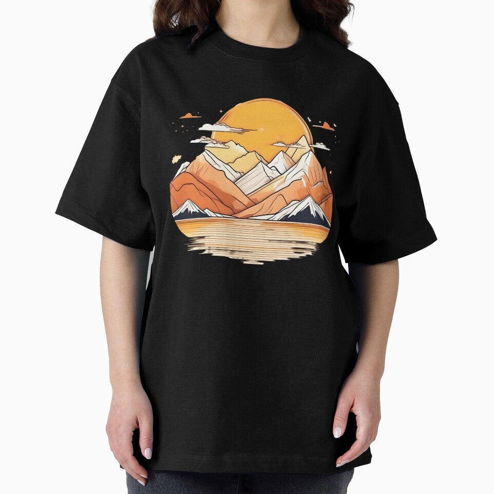 “Minimal Sunset – Aesthetic Mountain Lines” by Cullinan Art