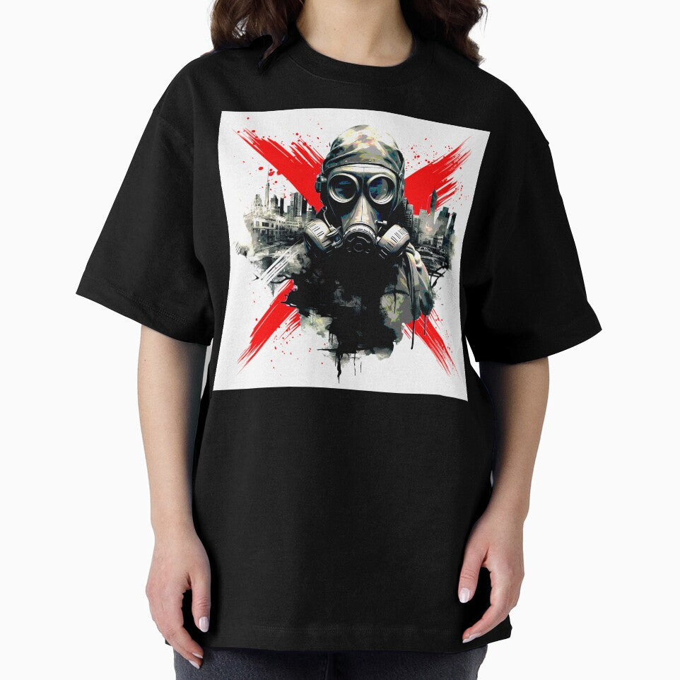 Urban Industrial Dystopian Cyberpunk Man Wearing Gas Mask by DEC02