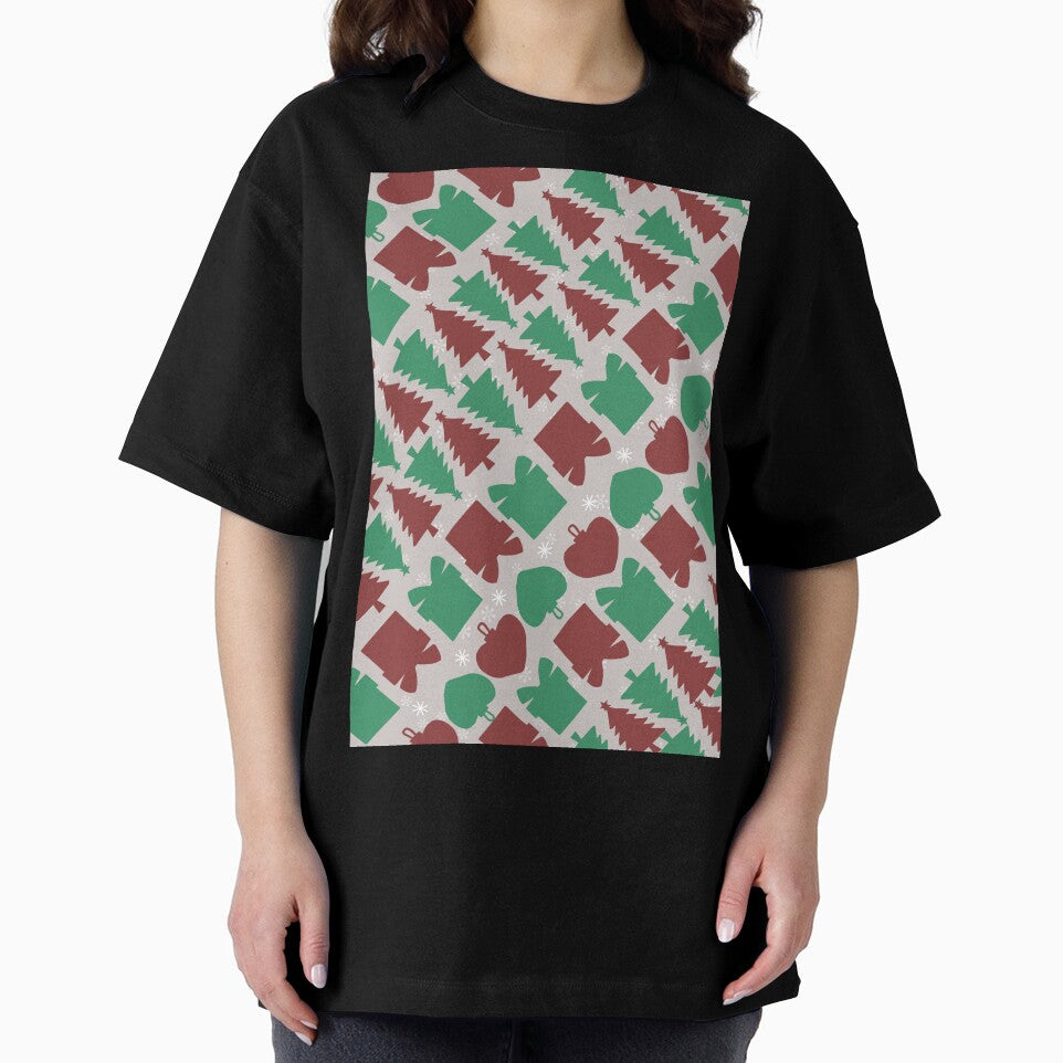 Red & Green Christmas Trees and Gift Boxes Pattern. by HopeAndHustle