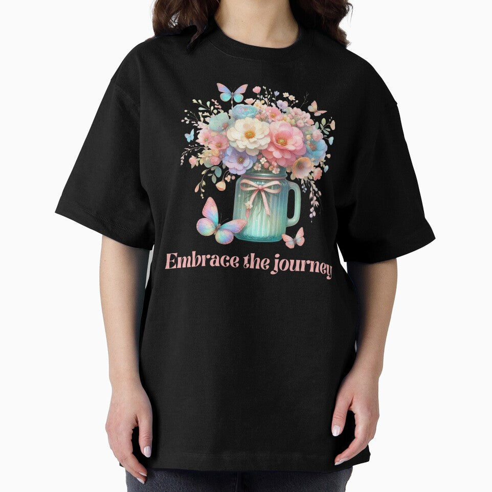 EMBRACE THE JOURNEY, FLORAL BUTTERFLY MENTAL HEALTH QUOTES, SELF LOVE QUOTES by PRINYOS