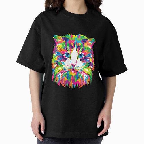 Abstract multicolored cat by Dankio