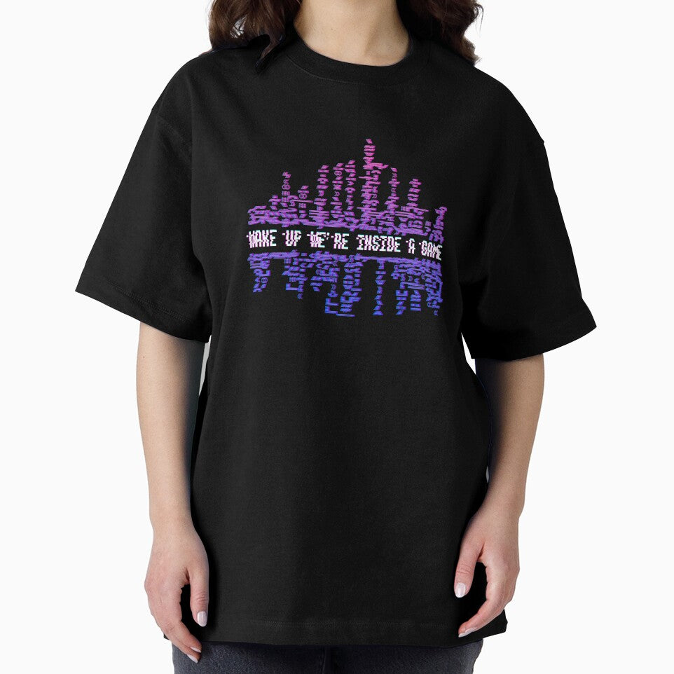 wake up we are inside a game glitch art vaporwave matrix by tiantanman