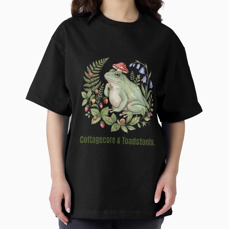 Cottagecore Mushroom Frog T-shirt - Nature Lover Gift by ZyxDes