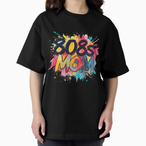 808s Mom Colorful Paint Splatter Retro Typography by THE KAALI