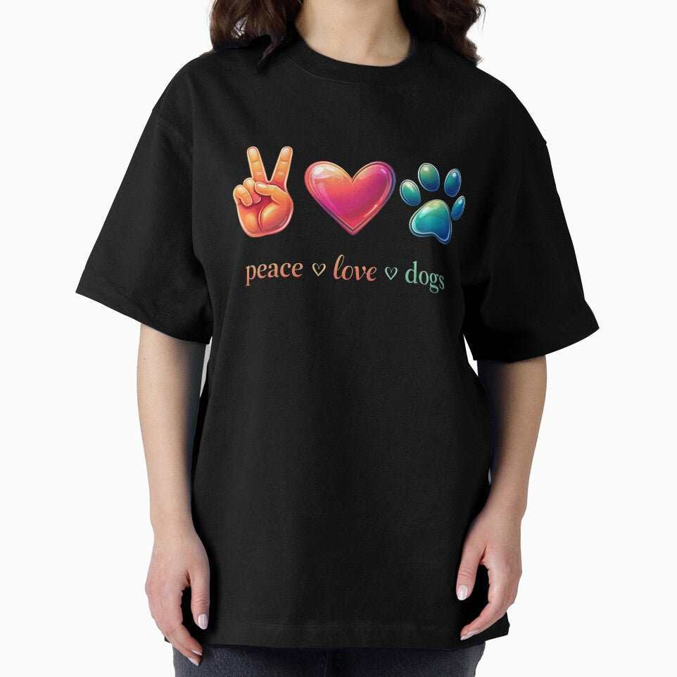 Peace Love Dogs – Puppy Paw Dog Lover Design by OlyvieArt