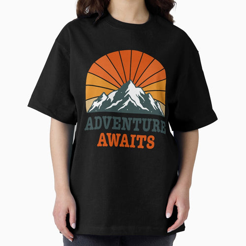 Adventure Awaits – Minimal Mountain & Retro Sun Design by ByRAM Project