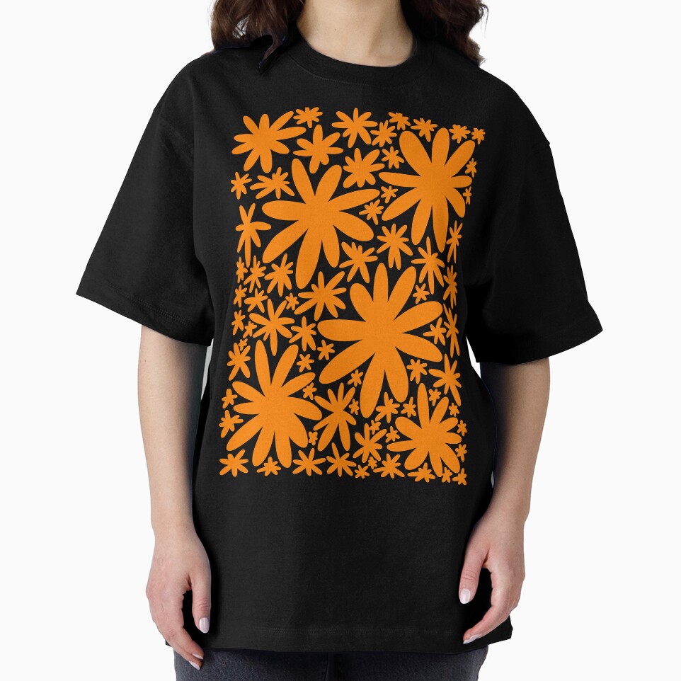 Simple Groovy Retro Flowers Orange by PDMT