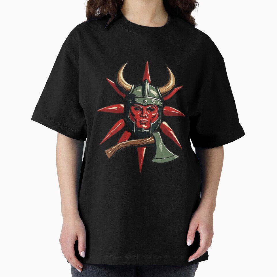 Viking Helmet with Ax & Red Sun | Elysium Echoes Icon 01 by Shift-Bloom