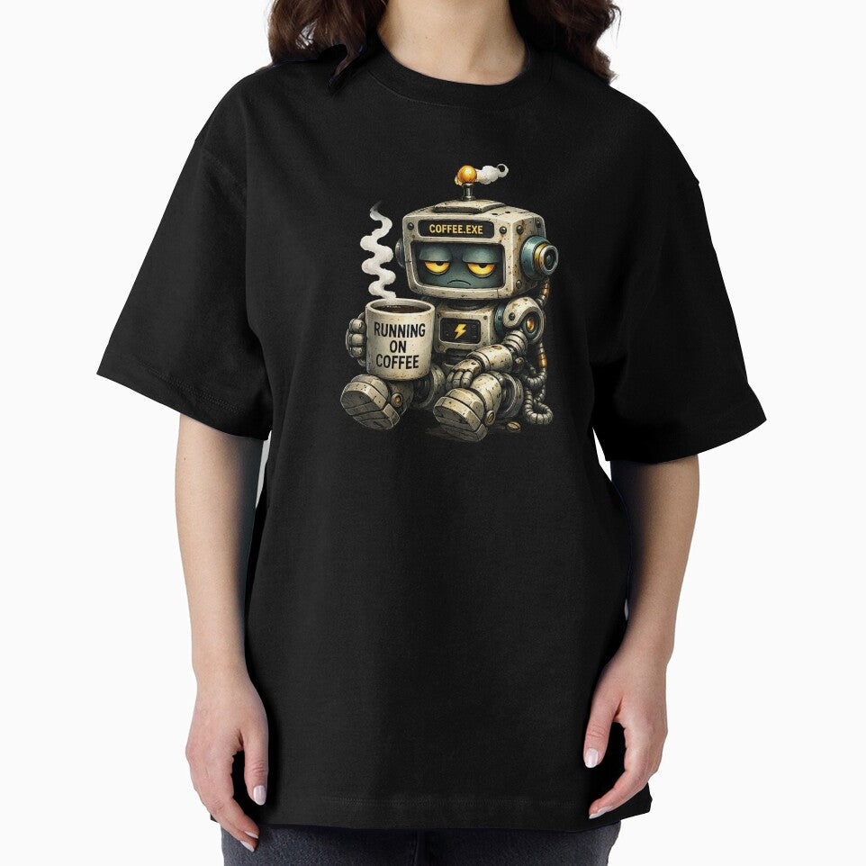 Funny Grumpy Robot Coffee Humor by RustyBot