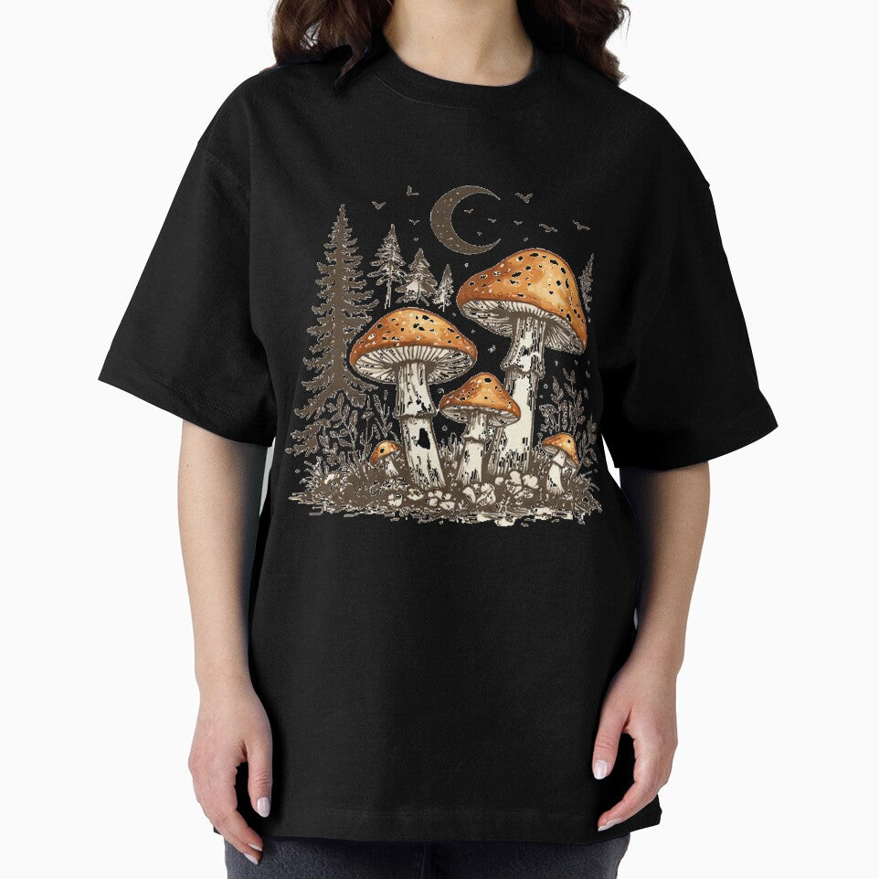 Mystical Forest Mushrooms Under the Moon – Cottagecore Aesthetic Design by FunForgeStudio