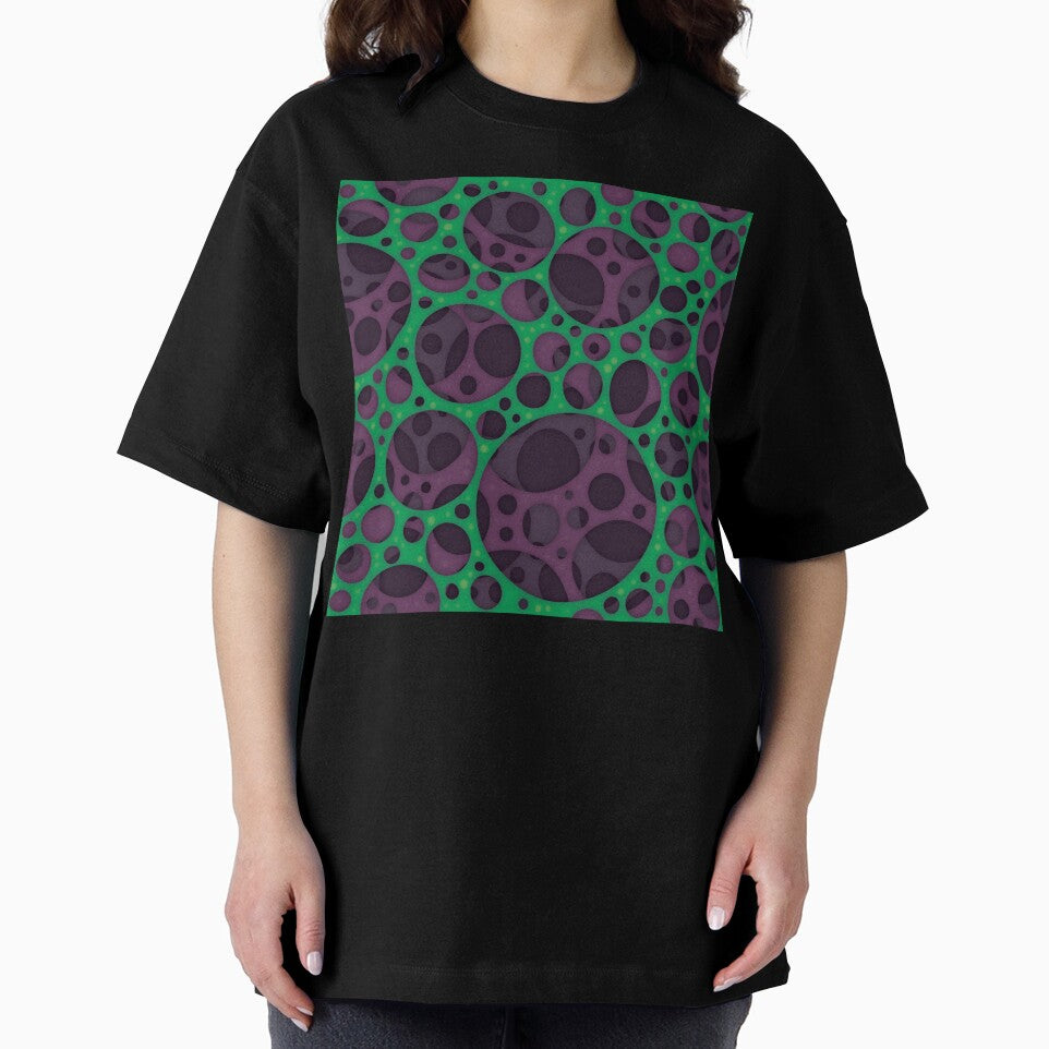 Wicked Trippy Abstract Slime Holes Design Pattern In Purple And Green by fizzgig
