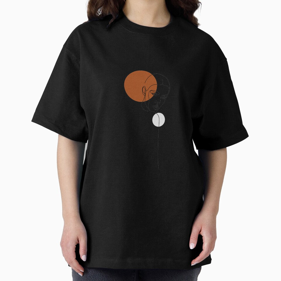 Elegant minimal abstract woman face boho line art by OneLinePrint