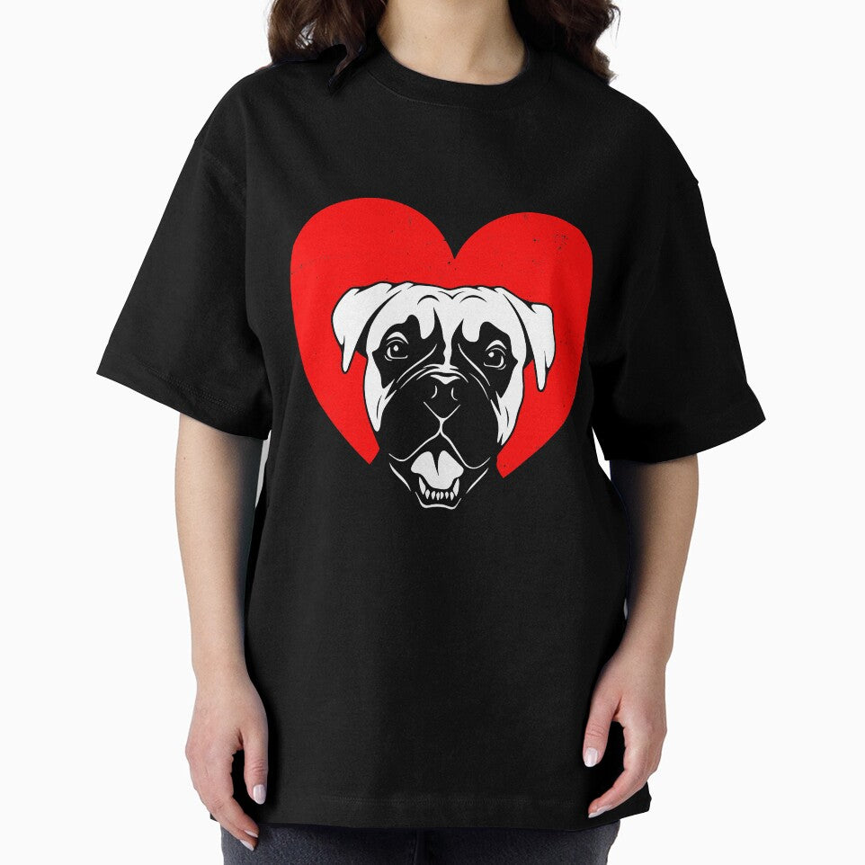 Valentines Day Retro Hearts Boxer Dog by linhchau98