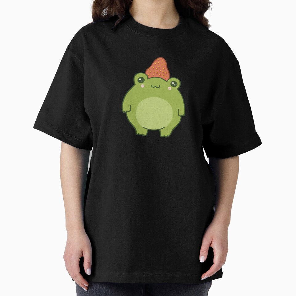 Pastel Strawberry Frog: Kawaii Cottagecore Aesthetic Chubby Froge by MinistryOfFrogs