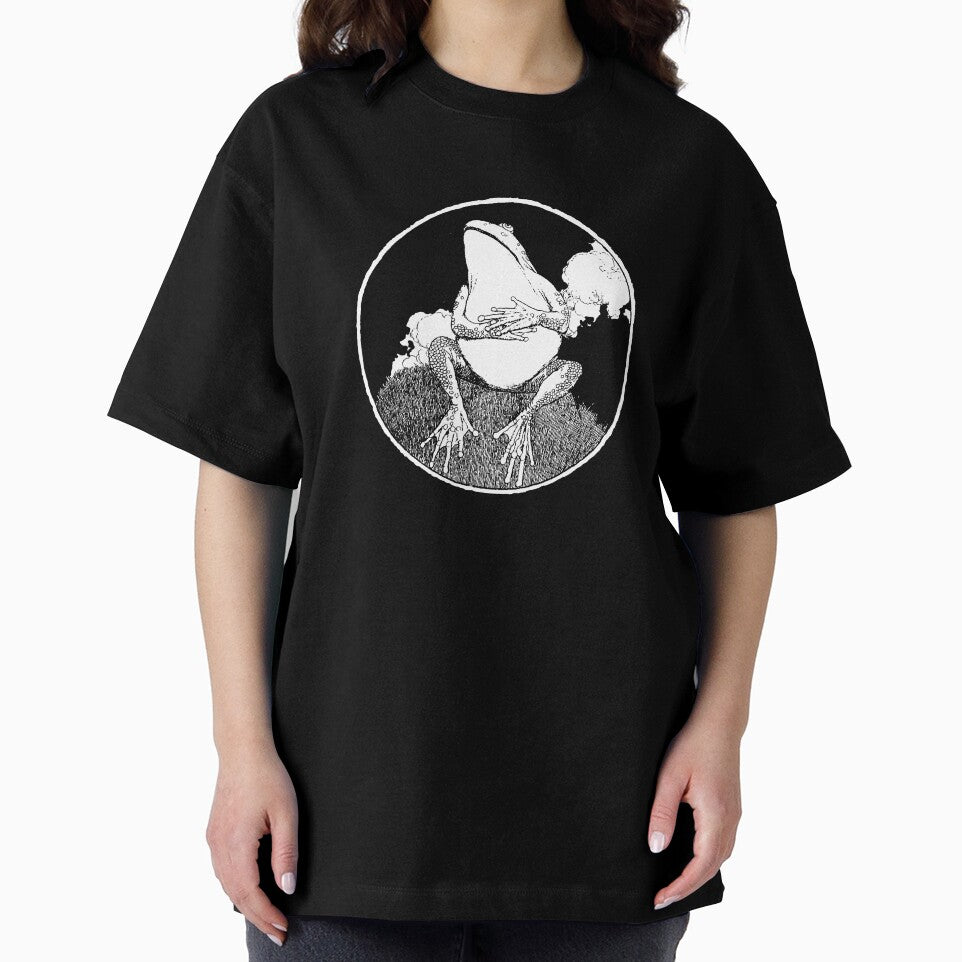 Cottagecore Frog Lover: Cute Grumpy Froggy under Full Moon, Melancholic Illustration with Moon Magic by MinistryOfFrogs