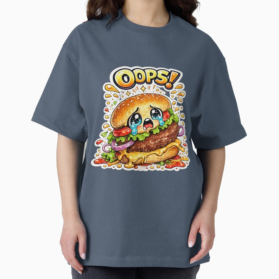 Oops Burger – Cute Kawaii Dropped Burger Manga Design by Kevin Shearer