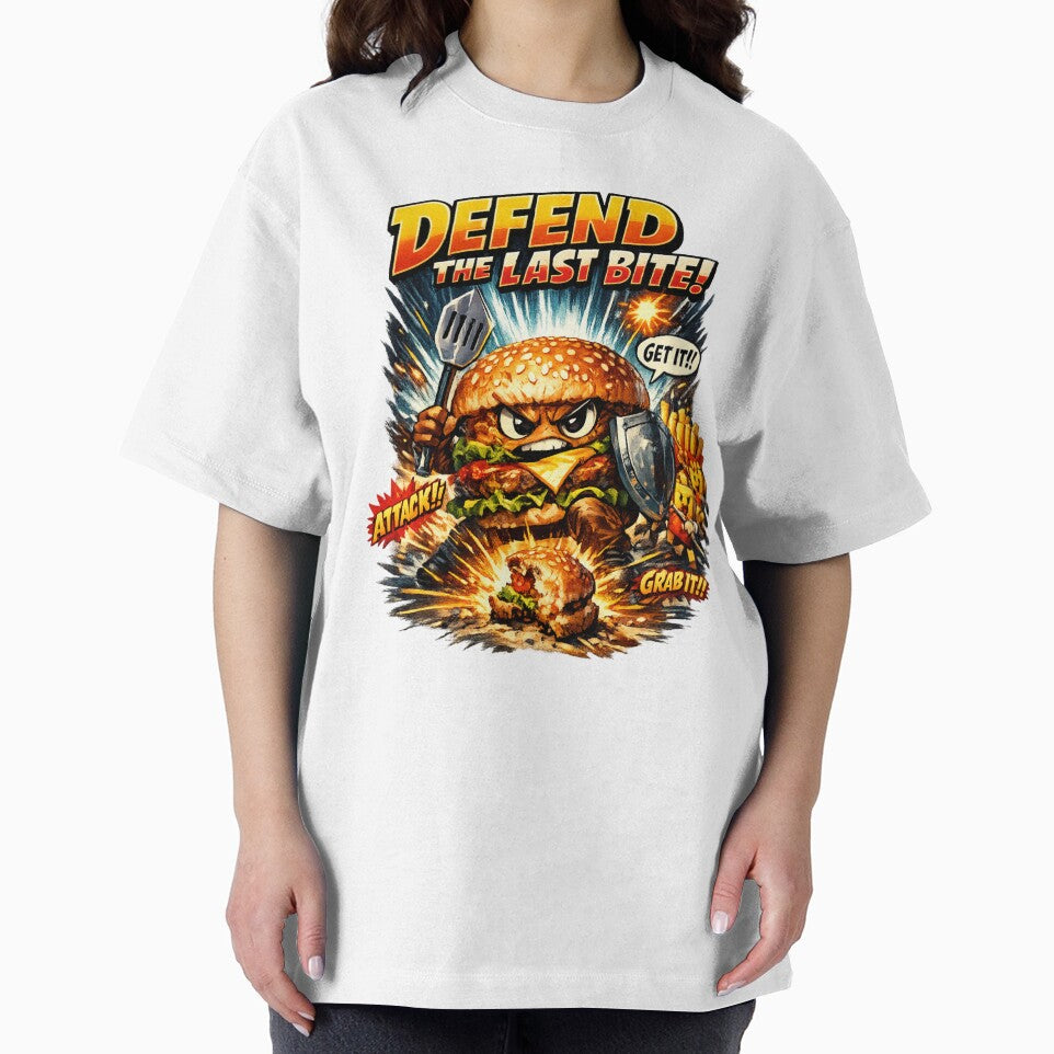 Defend The Last Bite Funny Burger Warrior Gaming Graphic by irfanshikh