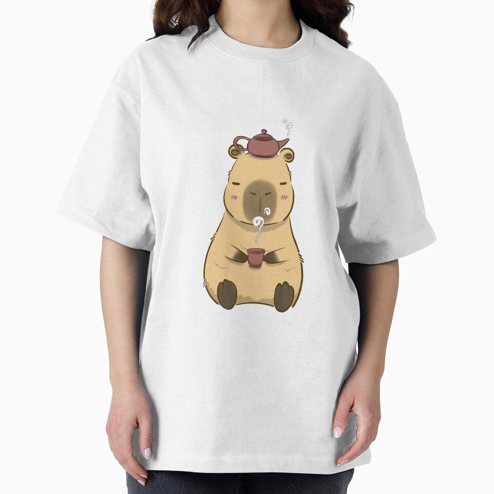 Cute Cozy Capybara Drinking Tea by HinokoCraft