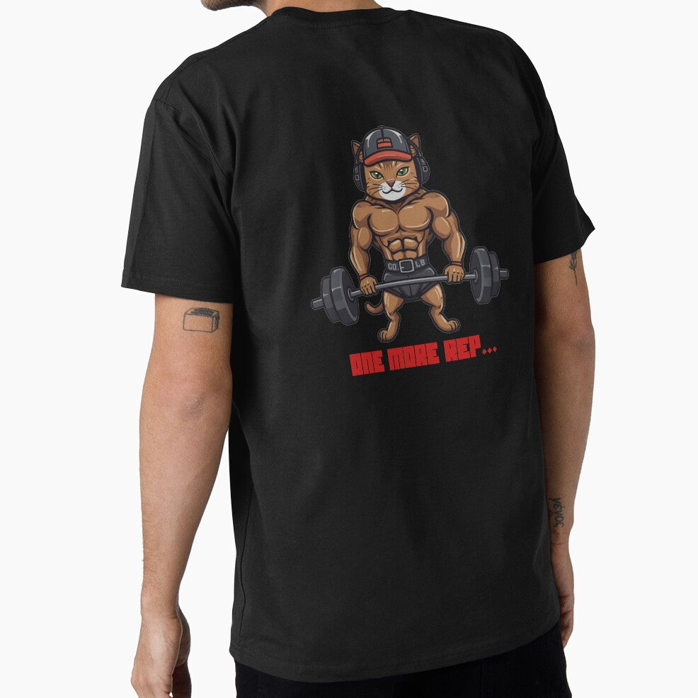 one more rep - Buff Cat Workout Motivation – Funny Gym Cat Workout Design by Iron Mind Club