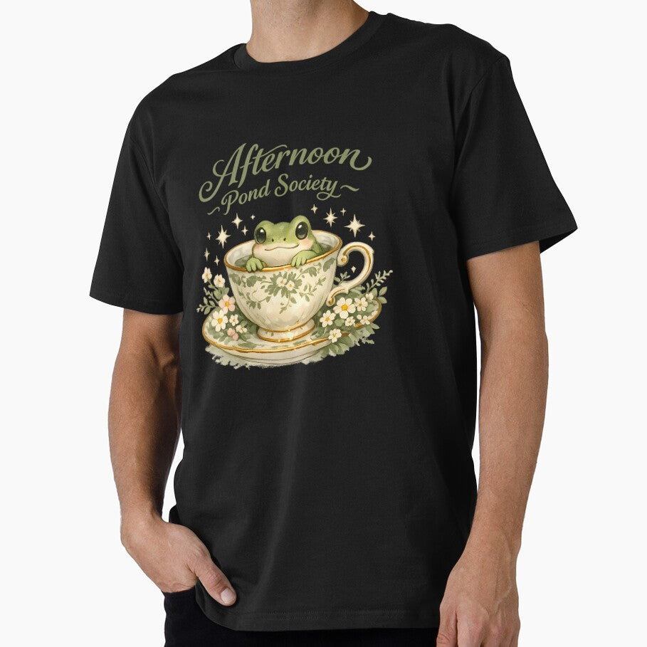 Afternoon Pond Society Frog Shirt — Cottagecore Tea Frog Aesthetic Tee by Moss & Mellow
