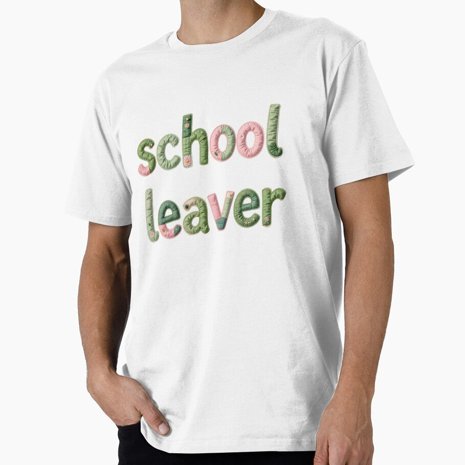 SCHOOL LEAVER - IN GREEN & PINK FAUX LETTERING by AlexOBrienArt