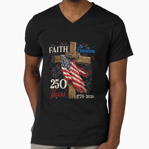250 Years Faith And Freedom Christian Patriotic USA 1776 2026 Design by kiralynstration