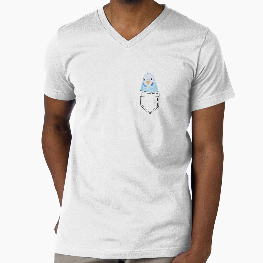 AUSTRALIAN PARAKEET CUTE BUDGIE IN A POCKET FOR PARROT LOVERS by appareltolove