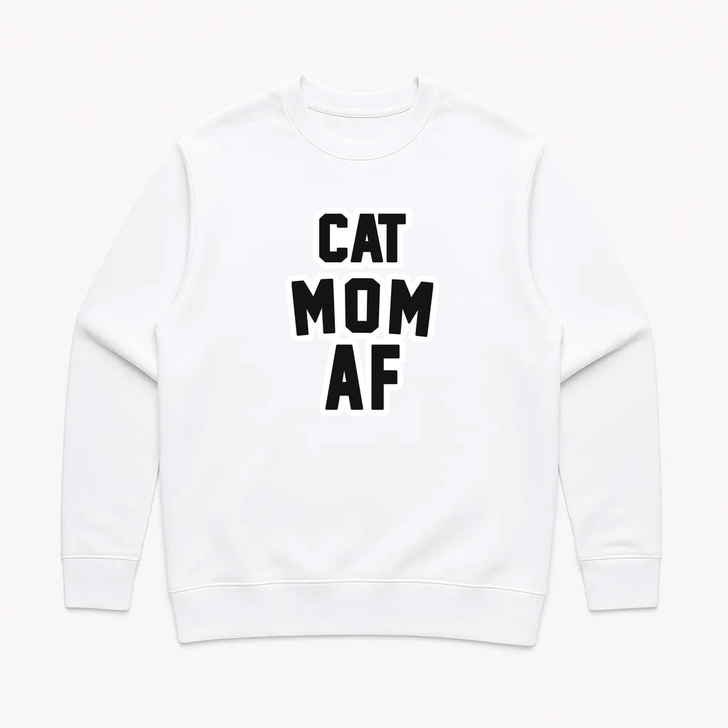 Unisex | Cat Mom AF | Crewneck Sweatshirt