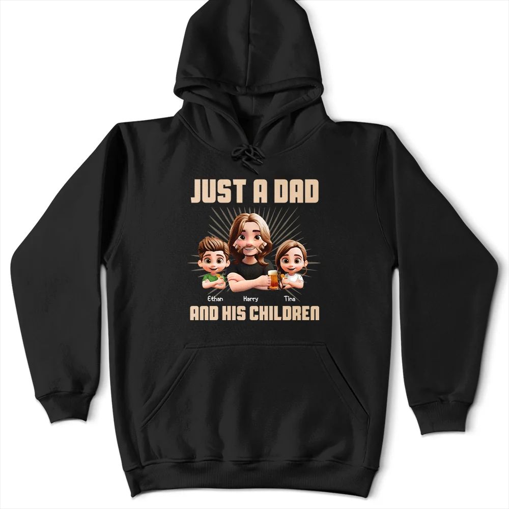 Just A Dad And His Girl 3D Effect Crossed Arms - Personalized T Shirt