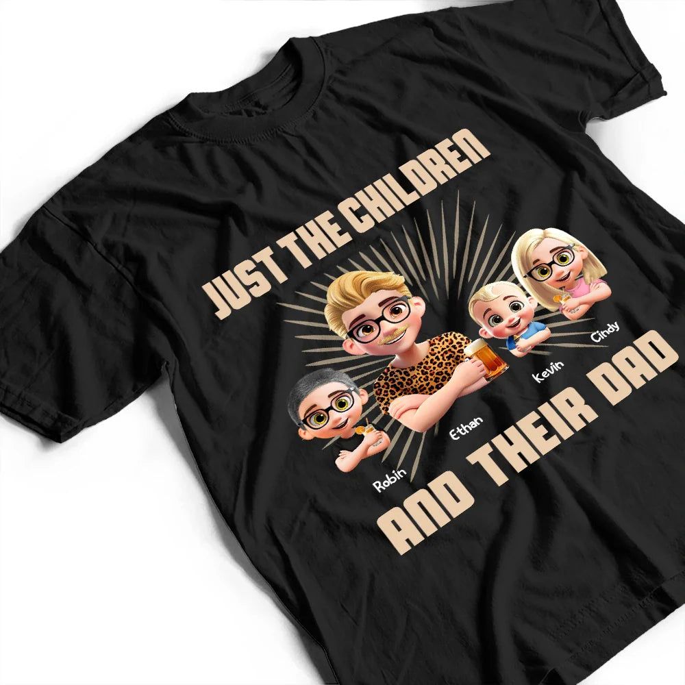 Just A Dad And His Girl 3D Effect Crossed Arms - Personalized T Shirt
