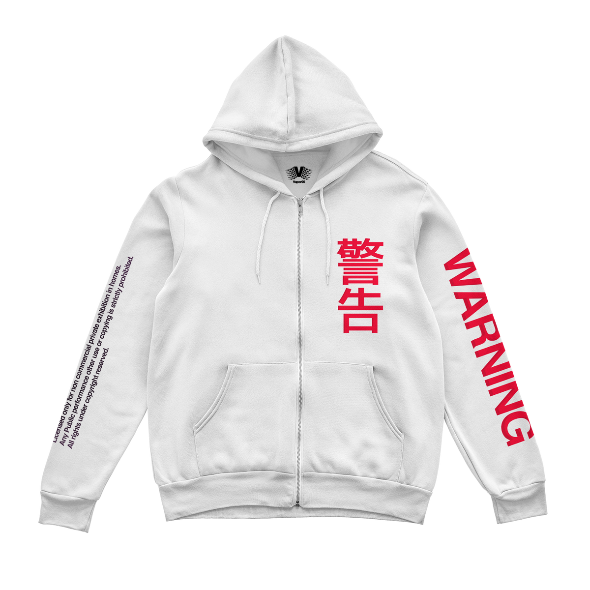 WARNING! Zip Up Hoodie