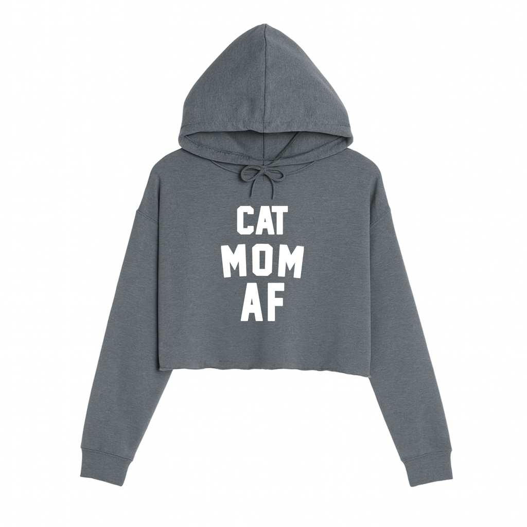 Women's | Cat Mom AF | Crop Hoodie