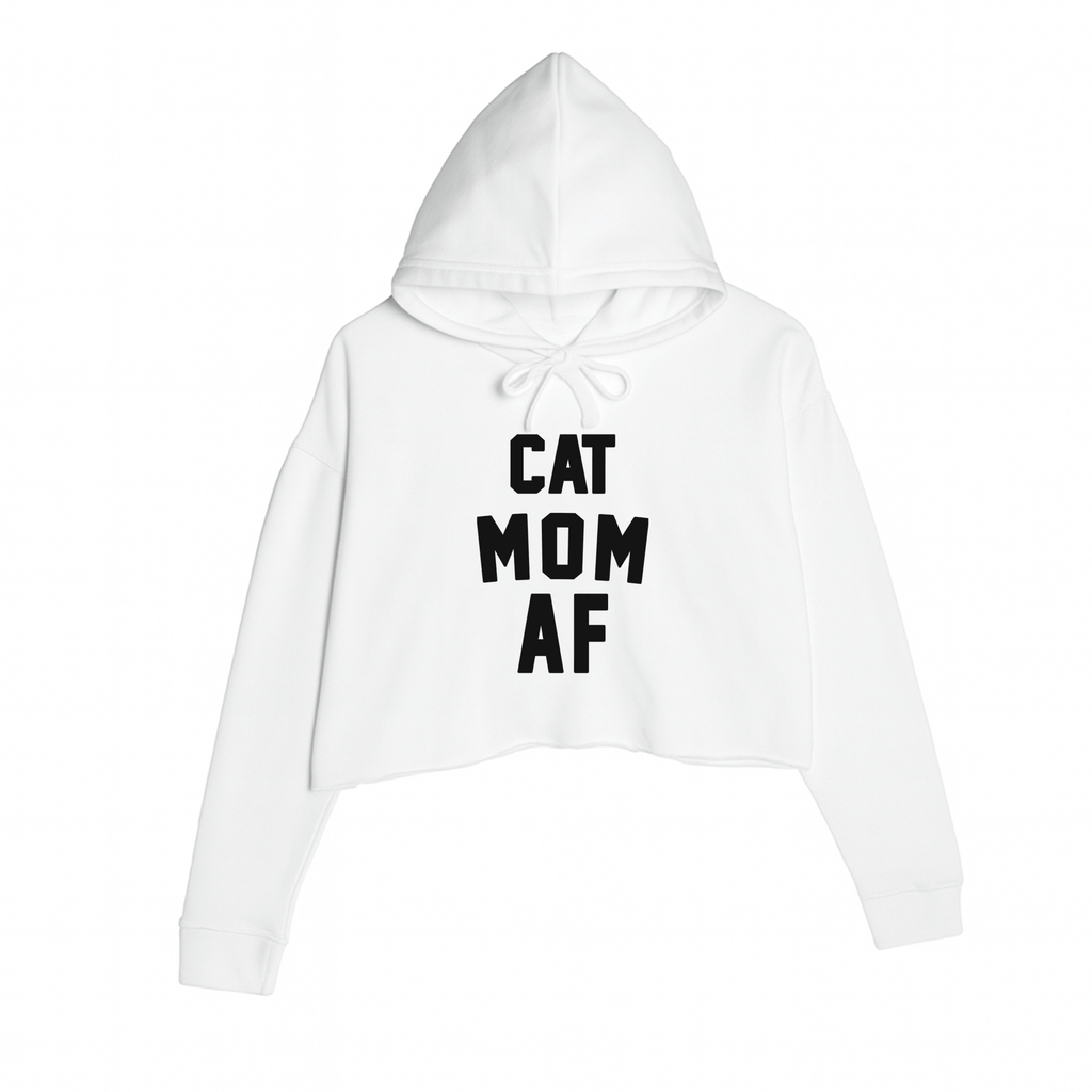 Women's | Cat Mom AF | Crop Hoodie